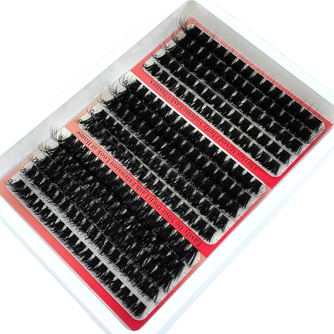 HBZGTLAD Fluffy Cluster Lashes 40D60D80D100D120D Natural Thick Eyelash Clusters D Curl Individual Lashes DIY Eyelashes Extension (240Pcs 100D120D160D)