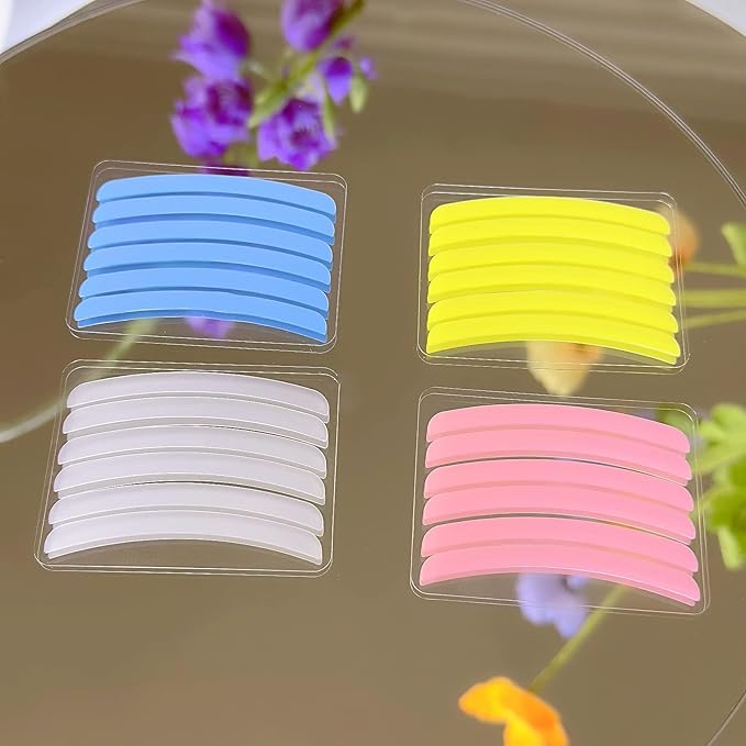 Silicone Ribbon Lash Lift Ribbons Reusable Eyelash Perm Stripe Cover Lami-Lamination eyelash Lifting Compensator 12 pairs Tapes Set Eyelashes On the Lash Perm Shield Rod firmly Neon Colors