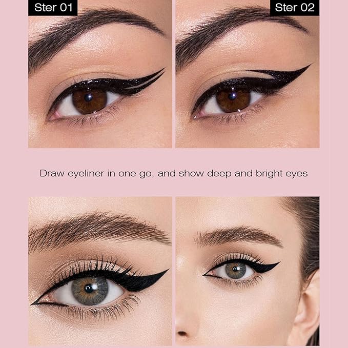 Matte Black Eyeliner Pen - Smudge-Proof Formula, Easy to Apply, Vegan & Cruelty Free, Ideal for Winged Liner Looks