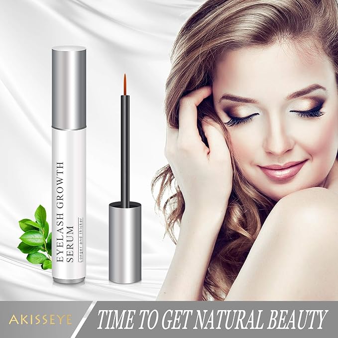 Eyelash Growth Serum, Natural Growth Enhancer Serum for Lash and Brow, Pure Plant Extract Enhancing Serum for Eyelashes and Eyebrows with Applicator, Irritation Free