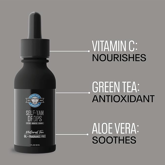 Game Face Grooming Face Care Package - i-Rescue Eye Cream & Moisturizer and Self Tanner | Firm and Moisturize Under Eye Wrinkles & Bags | Color Correcting Self Tan Drops for Gradual & Natural Glow