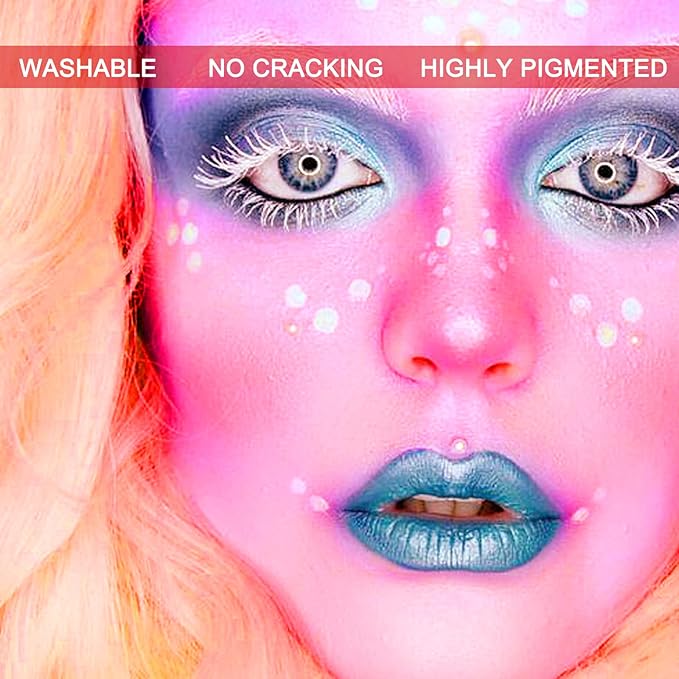 MEICOLY Pink Halloween Face Body Paint, 2.37Oz Large Tube Water Based Non-Toxic Full Body Paint for Adult Children,Highly Pigmented Face Painting for SFX Special Effects Cosplay Makeup