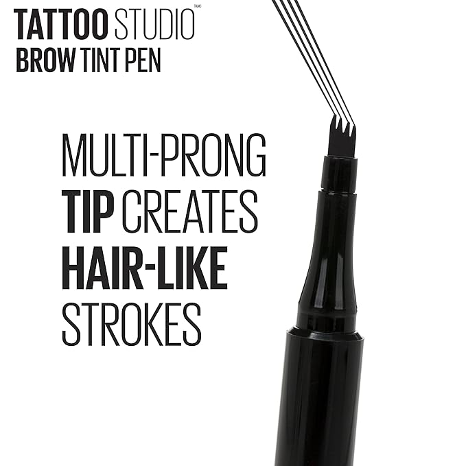 Maybelline New York TattooStudio Brow Tint Pen Makeup, Medium Brown, 0.037 fl. oz.