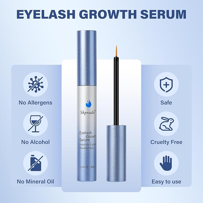 Eyelash Enhancing Serum - Lash Enhancing Serum with Advanced Natural Formula to Boost Longer Fuller and Thicker Looking Eyelashes and Eyebrows (4mL)