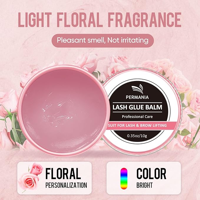 PERMANIA Lash Lift Balm Glue, New Eyelash Lifting Adhesive,0.35oz/10g Lash Lift Glue Strong Viscosity and Water Solubility for Lash Perm Kit (Rose)