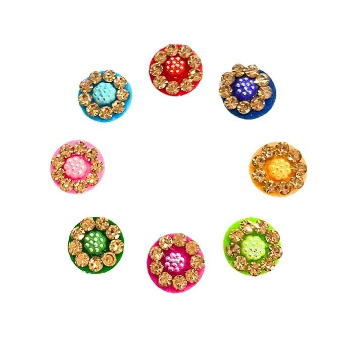 Indian Bindis for Women Tear drop shape Multi color Bindi pack of i Women Gift on New Year Festival Best For Daily Use Pack Of 4