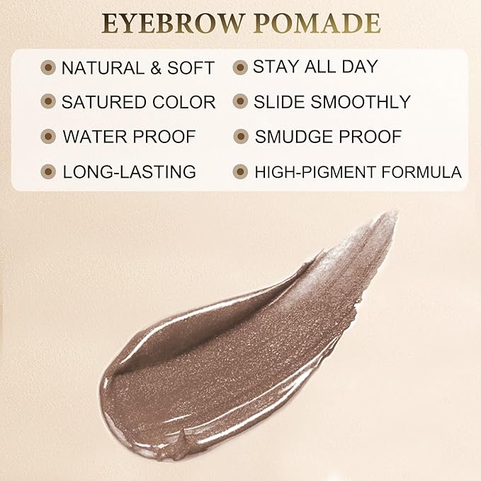 LAVONE Eyebrow Pencil Makeup Kit, with Waterproof 2-IN-1 Microblading Eyebrow Pen, Eyebrow Pomade, Eyeliner and Dual-ended Eyebrow Brush, Brow Pencil Kit for Natural Eyebrows - Ash Brown