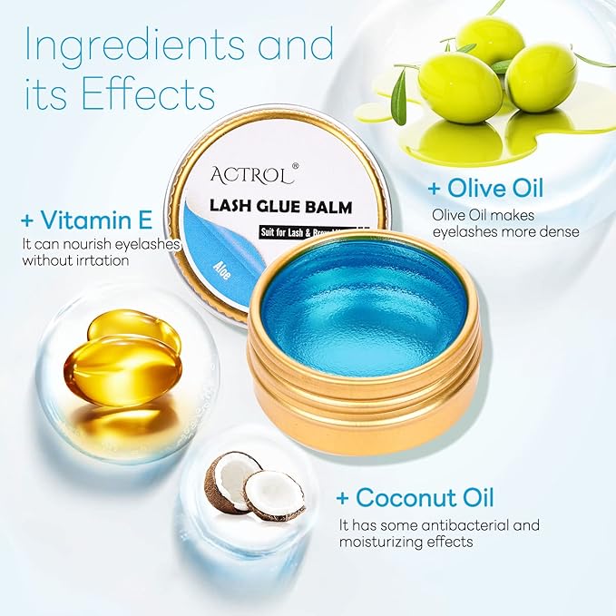 Lash Lift Glue Balm Eyelash Lifting Perm Aloe Strong Hold Lash&Brow Perm Glue Balm Brow Adhesive Powerful Sticky Brow Lamination 0.35Oz/10G