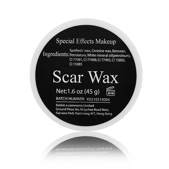 Sfx Makeup Kit Halloween Party Stage Special Effects Makeup Wax Kit, Fake Wound Moudling Scar Wax Nude Color Putty (1.6 Oz), Scab Blood Gel(1.06Oz), Stipple Sponge, Spatula Tool