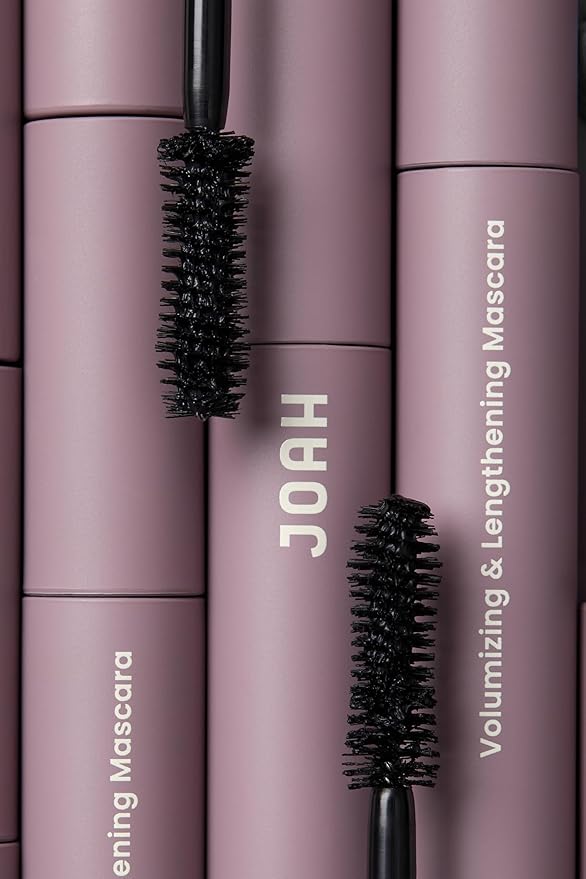 JOAH Lash UPrising Waterproof Volumizing & Lengthening Mascara, Washable, Paraben & Phthalate Free, Cruelty Free, Volume-Maximizing Spoolie Brush Applicator - Blackest Black