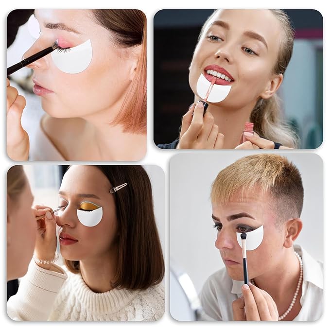 200 Pcs Eyeshadow Shields, Eyeshadow Stencils, Professional Lint Free Eye Pads, Prevent Makeup Residue for Eyelash Extensions, Eyeliner and Lip Makeup