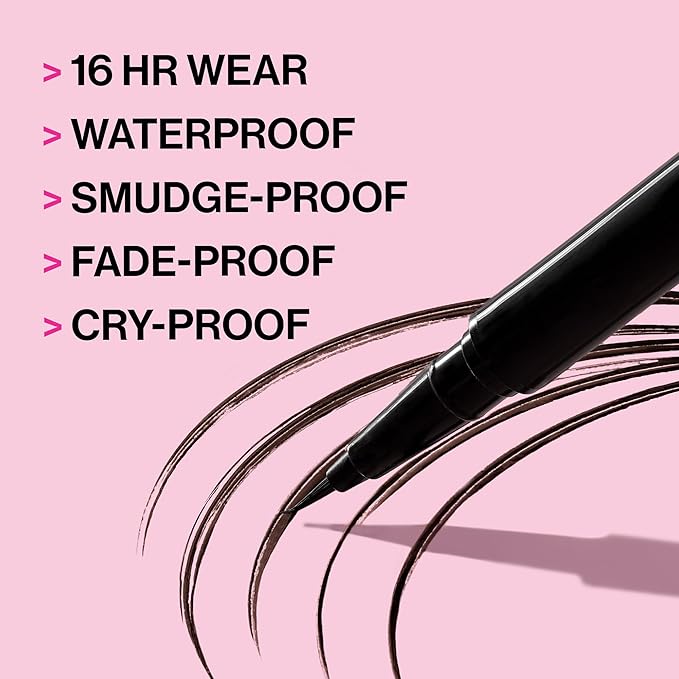 wet n wild Breakup Proof Liquid Eyeliner - Ultra-Fine Brush, Waterproof, Long-Lasting - Cruelty-Free & Vegan - Ultra Black (Pack of 2)
