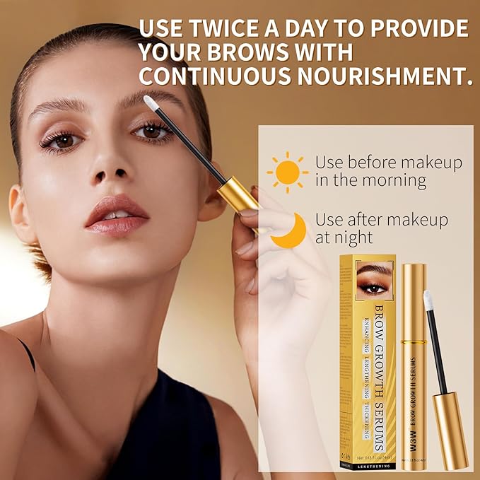 Eyebrow Serum,W3W Eyebrow Enhancer for Boost Lash Growth Serum, Advanced Formula for Longer, Fuller, and Thicker Lashes Eyebrow, 4 ML (Golden)