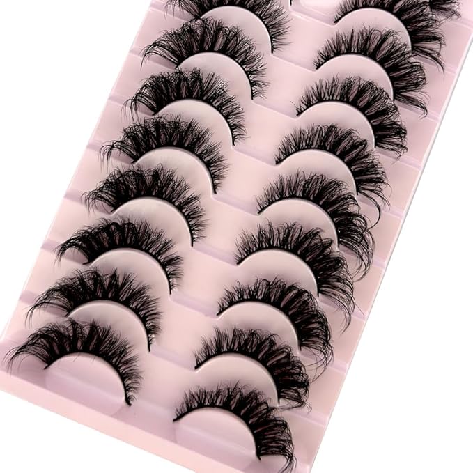 HBZGTLAD Soft Mink Eyelashes 3D Curl Winged End Eye Elongated Fake Lashes Thick Handmade Natural False Eyelash Messy Cross Lash Wholesale (AD-18)
