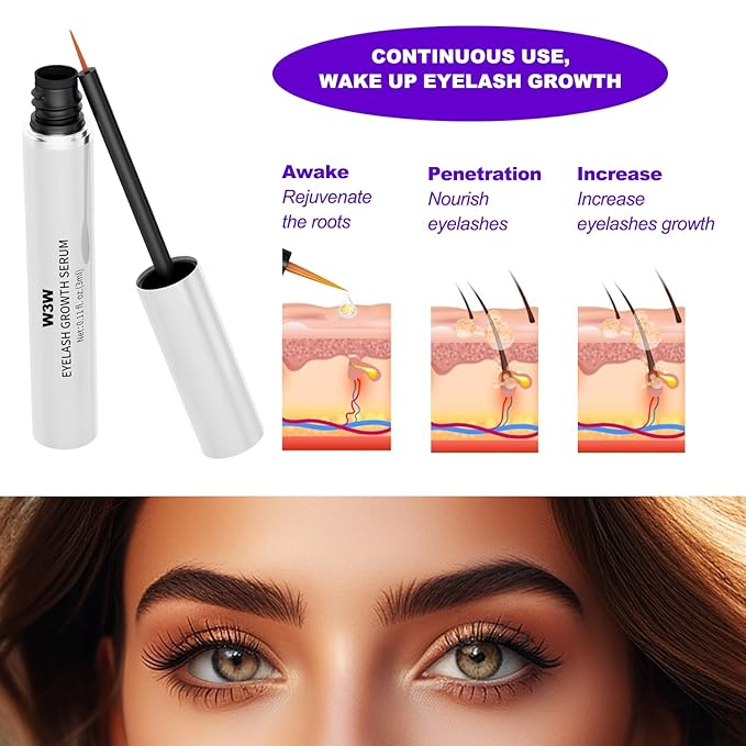 Lash Serum,Eyelash Serum,Eyelash Growth Serum - Rapid Eyelash Growth Serum for tronger, Healthier Lashes & Brows, Vegan & Cruelty-Free (1 PCS)