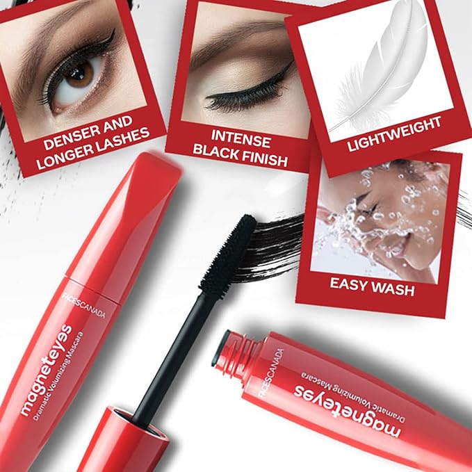 Magneteyes Range Trio Pack - Black | Eye Pencil + Eyeliner + Mascara | Lightweight & Long Lasting | Smudge Proof Eye Makeup | Smooth Texture | 3 Piece Set (0.47 Oz/13.35g)