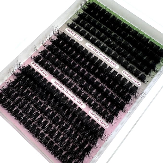 HBZGTLAD Fluffy Cluster Lashes 40D60D80D100D120D Natural Thick Eyelash Clusters D Curl Individual Lashes DIY Eyelashes Extension (fenlv 100120160D)