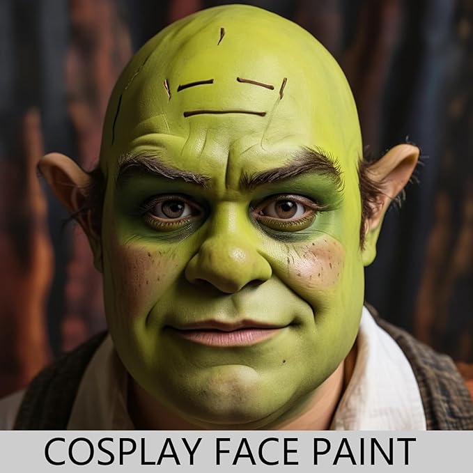 MEICOLY Light Green Face Body Paint Stick(1.06 Oz),Green Face Paint for Christmas Makeup Stocking Stuffers,Hunting Camo Gamora Face Paint,Shrek Disgust Goblin Witch Green Face Makeup,Ogre Green