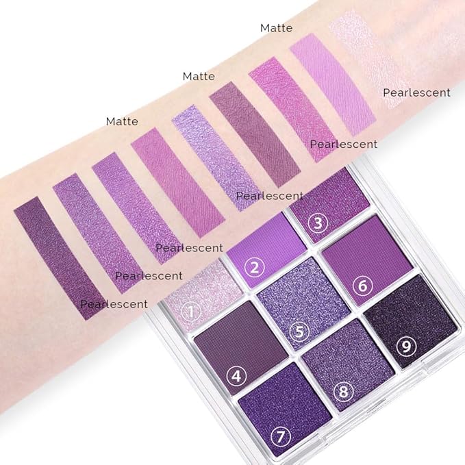 Purple and Pink Glitter Eyeshadow Palette Makeup,Lavender Mauve Light Pink Baked Eye Shadow Palette,Highly Pigmented Purple Makeup Pallet Long Lasting Waterproof Blendable Womens Eyeshadow