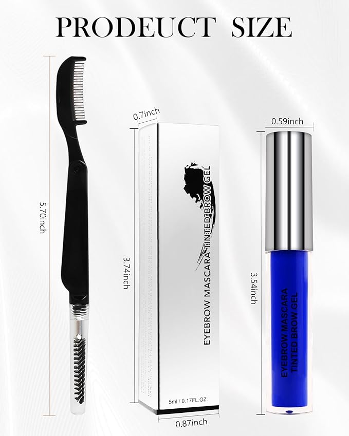 Purple Waterproof Mascara for Eyelashes Eyebrow, Long Lasting Tinted Brow Lash Extension Máscara, Curly Volumizing Eyebrow Mascara, Smudge Proof Non Clump Colored Brow Gel Eye Makeup for Women