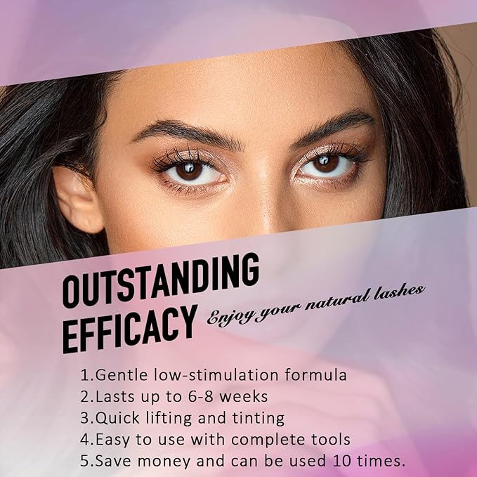 Libeauty Eyelash Lift and Tint Kit Fast Curling Coloring Lash Perm Black Dye Kit With L&C Shapes Lash Lifting Pads Suitable for Salon & Home Use