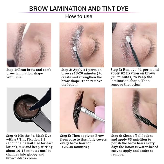 Lash Lift Kit & Brow Lamination Kit, 2 in 1 Eyelash Perm Kit & Eyebrow Lamination Kit, Semi-Permanent DIY Perm Kit for Lashes Brows for Home DIY Salon, Quick Lifting & Voluminous Coloring#1