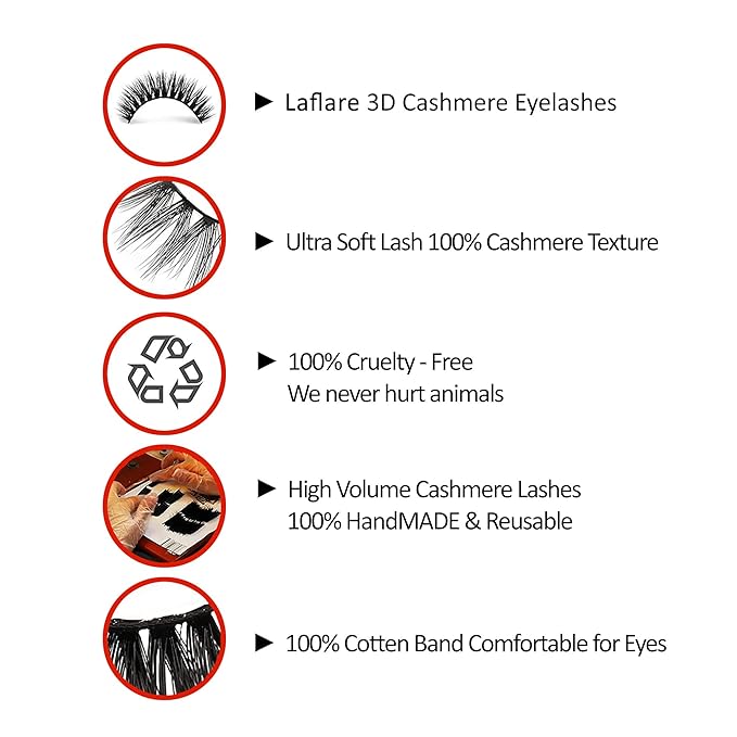 LAFLARE 3D CASHMERE Eyelashes, Natural Look, FRESH, GLAM, WISPY, HOT, Fluffy, Soft, Reusable, Luxurious Handmade Strips False Lashes - 3 PACKS SPECIAL BUNDLE CF (CF101, 3)