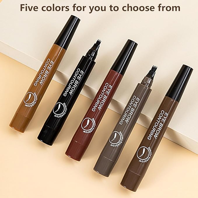 Eyebrow Pencil Microblading Eyebrow Pen Instant Lift Brow Pencil 4 Fork Tip Waterproof Eyebrow Pencil Fills Brows Makeup All-Day Natural Makeup Effect For Mother's Day gift