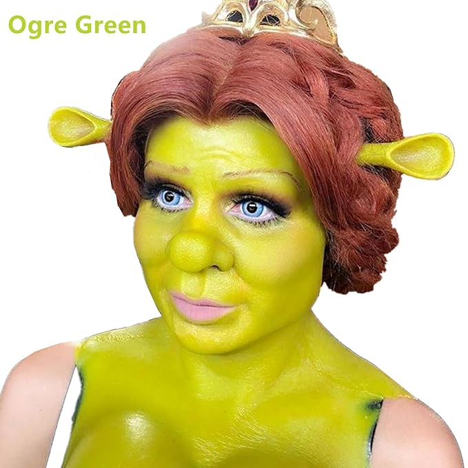 Go Ho Ogre Green Face Paint Washable for Halloween Makeup,Creamy to Gel Water Based Green Body Paint Full Coverage forCosplay SFX Costumes Festivals Makeup,25g