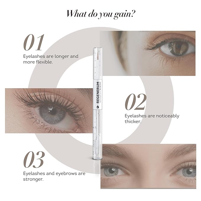 Eyelash and Eyebrow Regenerating Serum - Intensive Care for Brittle Eyebrows and Eyelashes with Dual Formula for Nourishment - 11g