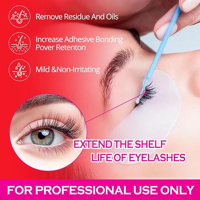 Lash Primer for Eyelash Extensions15ML Eyelash Primer Increase Lash Adhesive Bonding Power Pretreatment for Semi Permanent Lash Extension Ideal for Extend Lash Glue Retention Time(STRAWBERRY)
