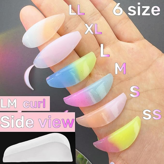 Lash Lift Shields LM Curl Eyelash Lifting Shield Natural Curl Lami Lamination Roller Soft Silicone Perm Rod Gel Lash Perming Pad Set For Lash Lift and Tint Lash Glue Free On Eyelid
