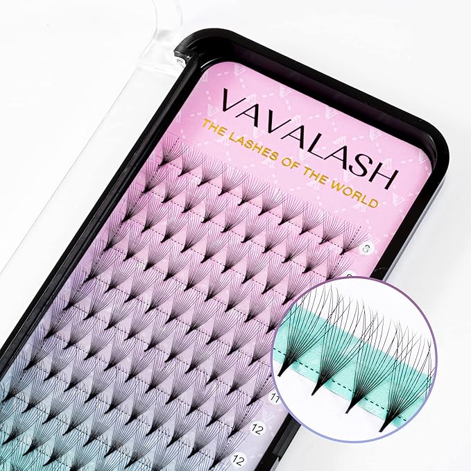 Eyelash Extensions 3D 4D 5D 6D 8D 9D 10D Thickness 0.07/0.1 C/D Curl Eyelashes Middle Stem Premade Fans Russian Volume Lash Extensions Supplies (Middle Stem 12D-0.07-C-8-15mm)