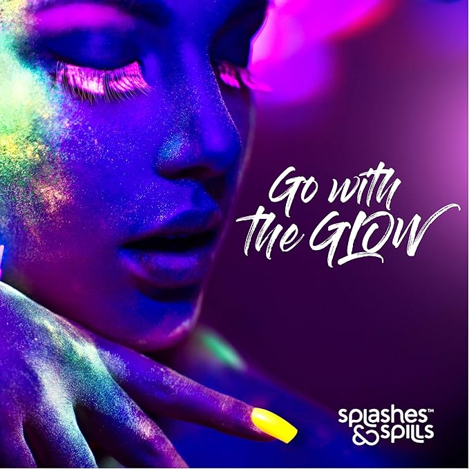 UV Blacklight Glow Eyeliner and Mascara Duo - 6 Color Variety Pack, 6ml – Day or Night Stage, Clubbing or Costume Makeup by Splashes & Spills