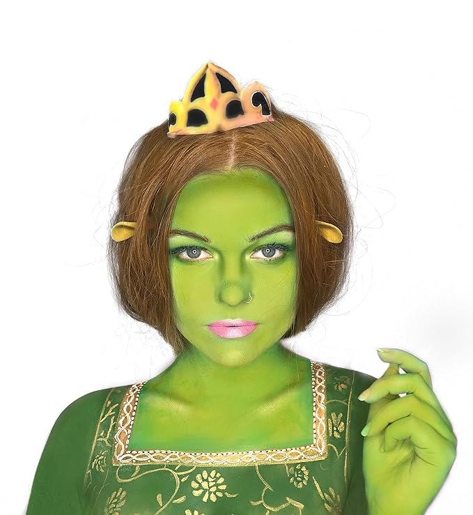 CCbeauty Ogre Green Face Paint Stick,Face Painting Kit,Professional Body Paint,Non Toxic SFX Makeup For Shrek Disgust Goblin Halloween Costume Cosplay,Full Coverage Painting Foundation + Makeup Sponge
