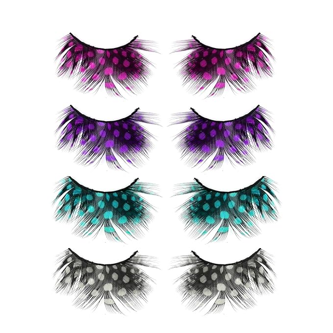 Halloween White False Lashes Extension Tools Japanese Anime Cosplay Natural Makeup Looking Masquerade Party Eye Lashes (Polka dots big)