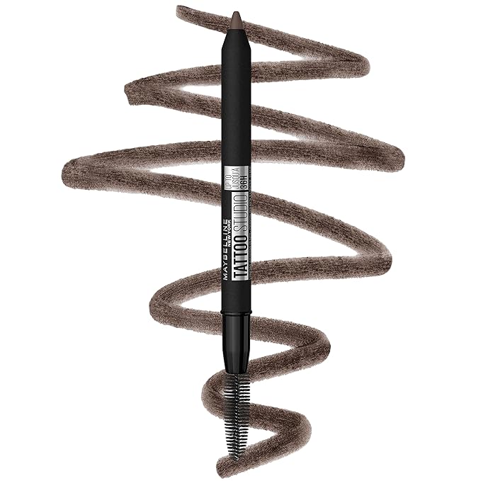 Maybelline TattooStudio Waterproof Eyebrow Pencil, Sharpenable, Longwear, Long Lasting, Pigmented Eyebrow Pencil for Defined Brows, Deep Brown, 1 Count