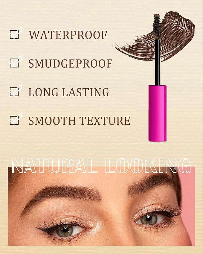 Waterproof Tinted Brow Gel Kit,1 Blonde Tinted Eyebrow Mascara Gel & 1 Eyebrow Pencil Dark Brown, Brow Filler Lift Fast Sculpt Waterproof Eyebrow Gel Glue, Eye Brow Makeup with Brow Razor & Brush-Set2