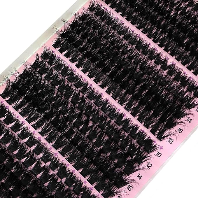 HBZGTLAD Fluffy Cluster Lashes 40D60D80D100D120D Natural Thick Eyelash Clusters D Curl Individual Lashes DIY Eyelashes Extension (80D100D120D160D)