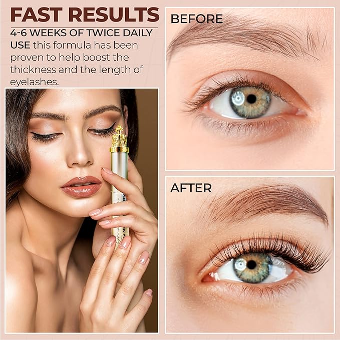 Premium Eyelash Growth Serum – Prostaglandin-Free Formula with Ginseng Root Extract, Peptides & Castor Oil for Longer and Thicker Lashes – 8ml