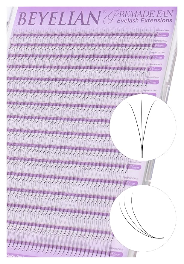 BEYELIAN Premade Lash Fans, 320 Fans Pre Made Fans Volume Lash Extensions 3D 6D 8D 10D 12D 20D 0.07 C/D Curl Save Time Eyelash Extensions for Professional Salon, 8-15mm MIX Easy to Use (3D-0.07-D)