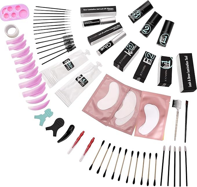 Lash Lift Brow Lamination Kit 7 Minutes Perm Lash Rapid Eyelash Perming Kit with Silicone Shield & Tool Durable Lash Lifts Curling Lash 6 Week Full Eyebrow Lamination Set DIY at Home Easily