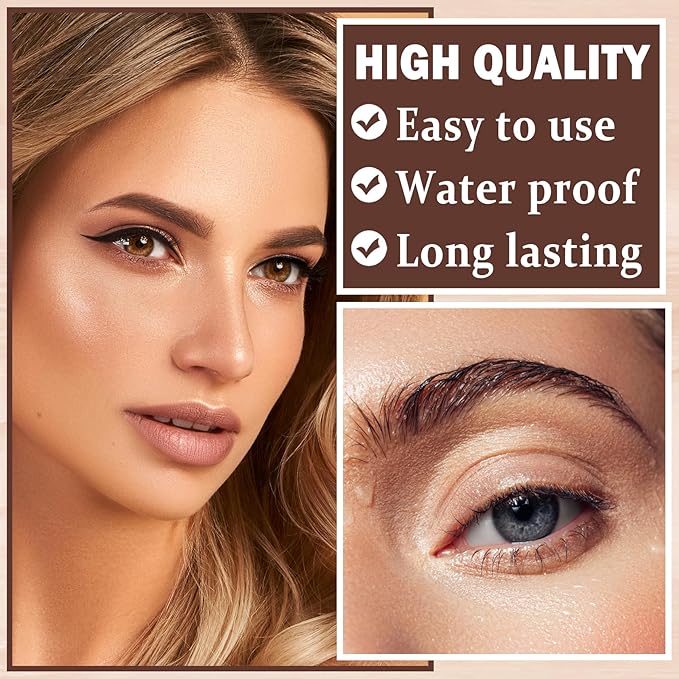 Eyebrow Stencils Kit,One Step Eye Brow Stamp Stencil Kits,Long-lasting Waterproof Eyebrowcolor Stamp with 10 Reusable Shaping Kit for Perfect Eyebrow Makeup