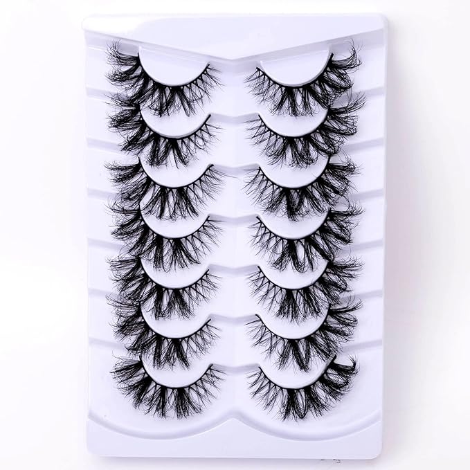 False Eyelashes Fluffy Wispy Fake Eyelashes Strip 3D Faux Mink Lashes Pack - 7 Pairs, Z22