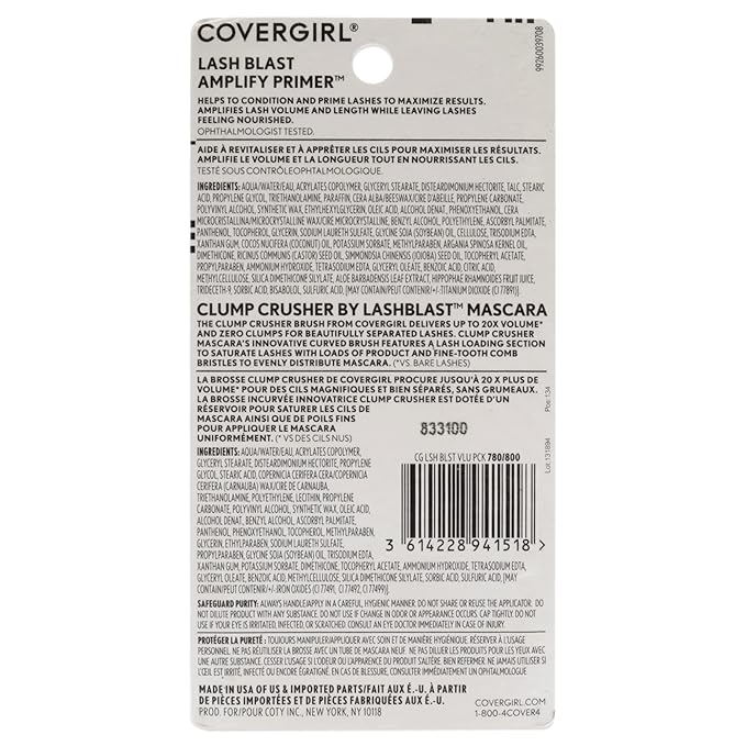Covergirl Clump Crusher Mascara & Covergirl Lash Blast Amplify Eyelash Primer Pack