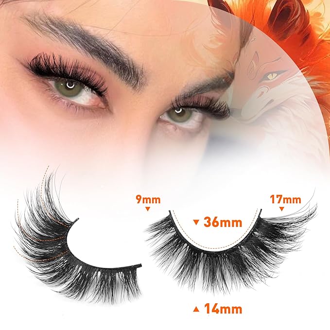 Fox Eye Lashes Mink Lashes Wispy 14 Pairs Cat Eye Lashes Strip False Eyelashes Natural Fake Eyelashes Pack by TNFVLONEINS