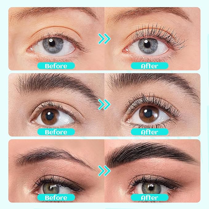 Lash Lift, Eyelash Perm Kit & Black Brow Lamination Kit, Natural Eyelash Curling Lash Extension Set, Lash Perm Kit Detailed Instruction and Complete Tools Achieve Salon-Quality
