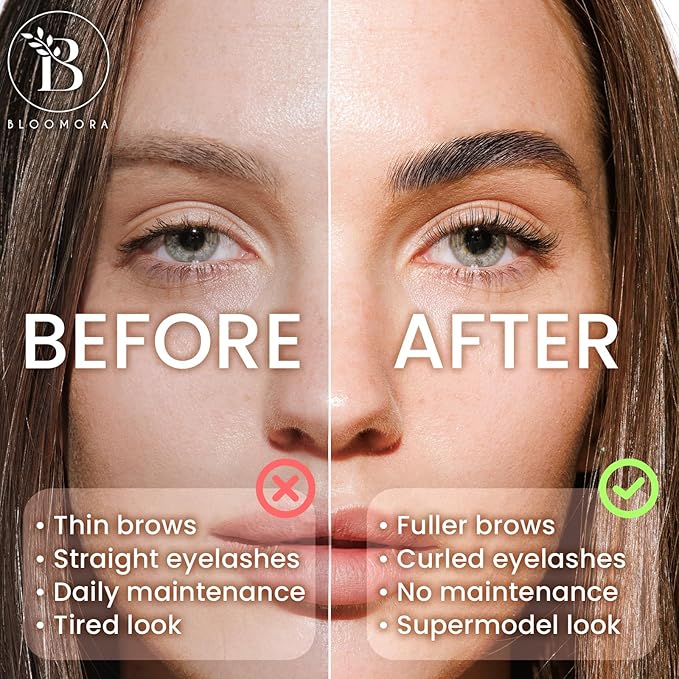 Lash Lift Kit, Eyebrow Lamination Kit, 2-in-1 Solution, At Home Brow Lamination Kit, Eyelash Lift, Lasts 6-8 Weeks, 15 Applications, DIY Perm Kit for Eyelashes and Brows