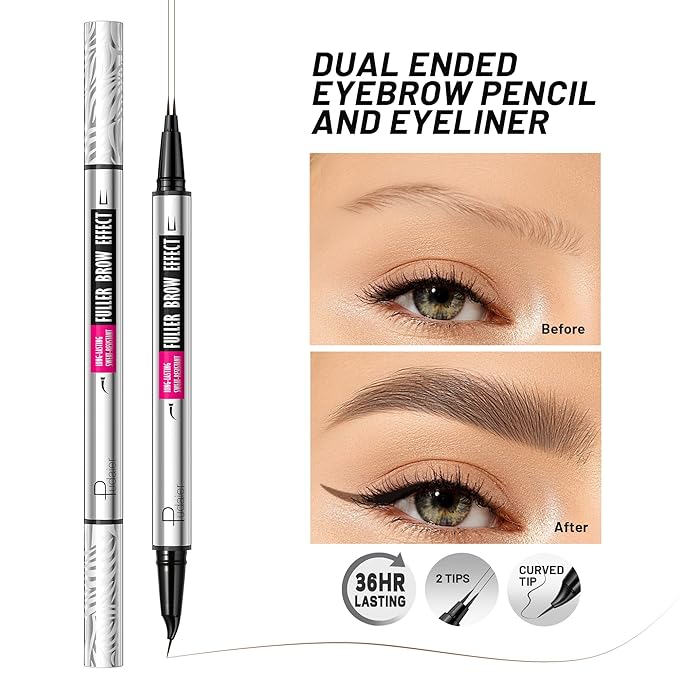 4Pcs Curved Eyebrow Pencils for Women Create Natural Hair Like Brows