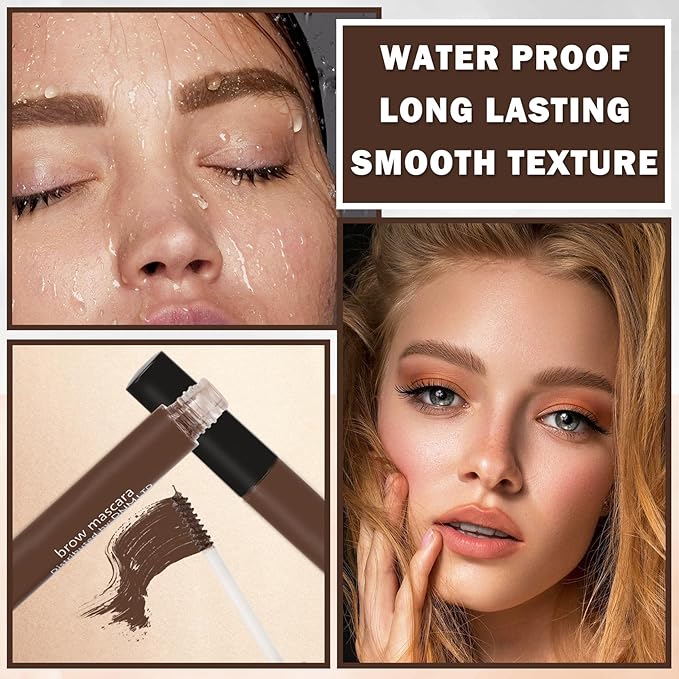 Waterproof Eyebrow Gel,2PCS Eyebrow Mascara Blonde Eyebrow Gel,Long Lasting Gel De Cejas Con Color,Easily Create Daily Eyebrow Makeup for Women-2PCS 01 Blonde